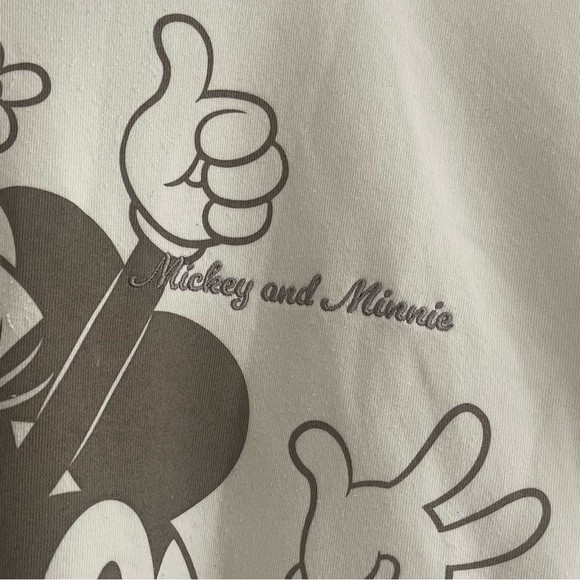 Disney White Crew Neck Sweater with Mickey‎ and Minnie - Picture 4 of 9